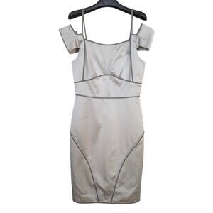 Zac Posen Silk Sheath Dress Silver